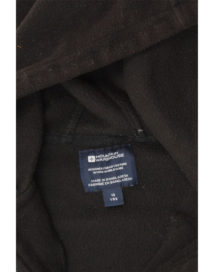 MOUNTAIN WAREHOUSE Girls Hooded Fleece Jacket 12-13 Years Black Polyester Vintage Mountain Warehouse and Second-Hand Mountain Warehouse from Messina Hembry 