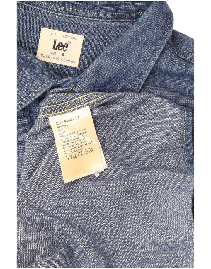 Lee Mens Denim Shirt Small Blue Cotton