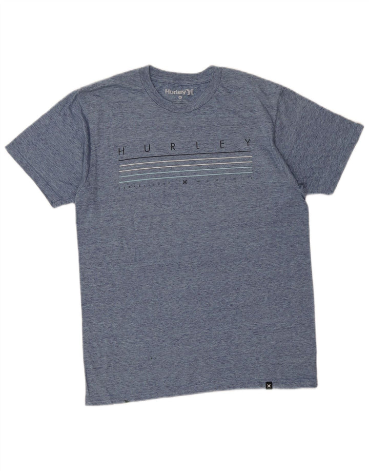 Hurley Mens Graphic T-Shirt Top Medium Navy Blue Flecked