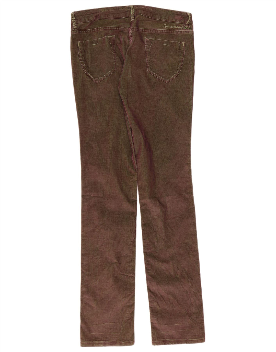 Guess Womens Slim Corduroy Trousers W34 L34 Brown