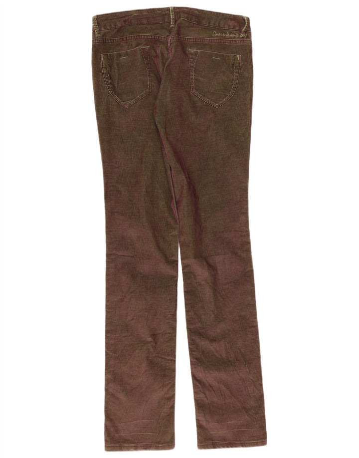 Guess Womens Slim Corduroy Trousers W34 L34 Brown