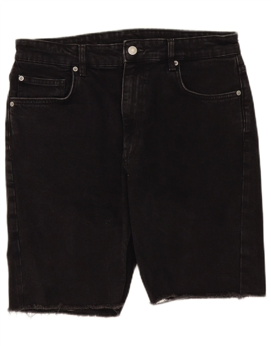 Zara Mens Denim Shorts EU 42 Large W32 Black