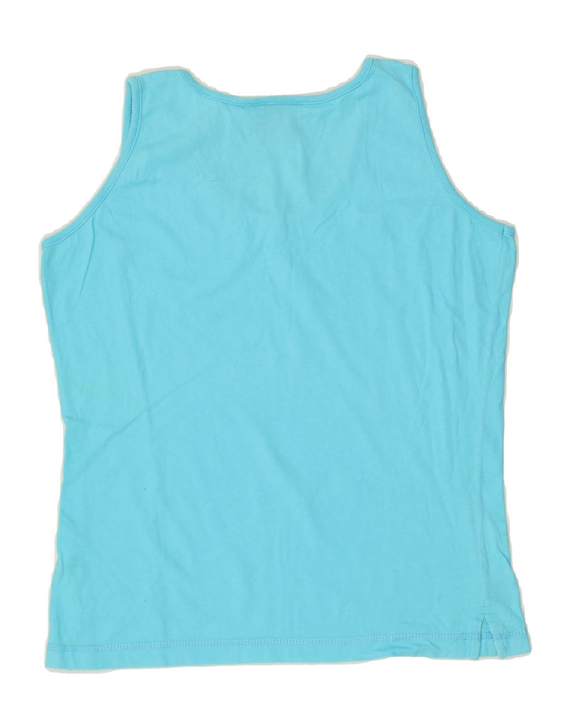 CHAMPION Womens Crop Vest Top UK 12 Medium Blue Cotton Vintage Champion and Second-Hand Champion from Messina Hembry 