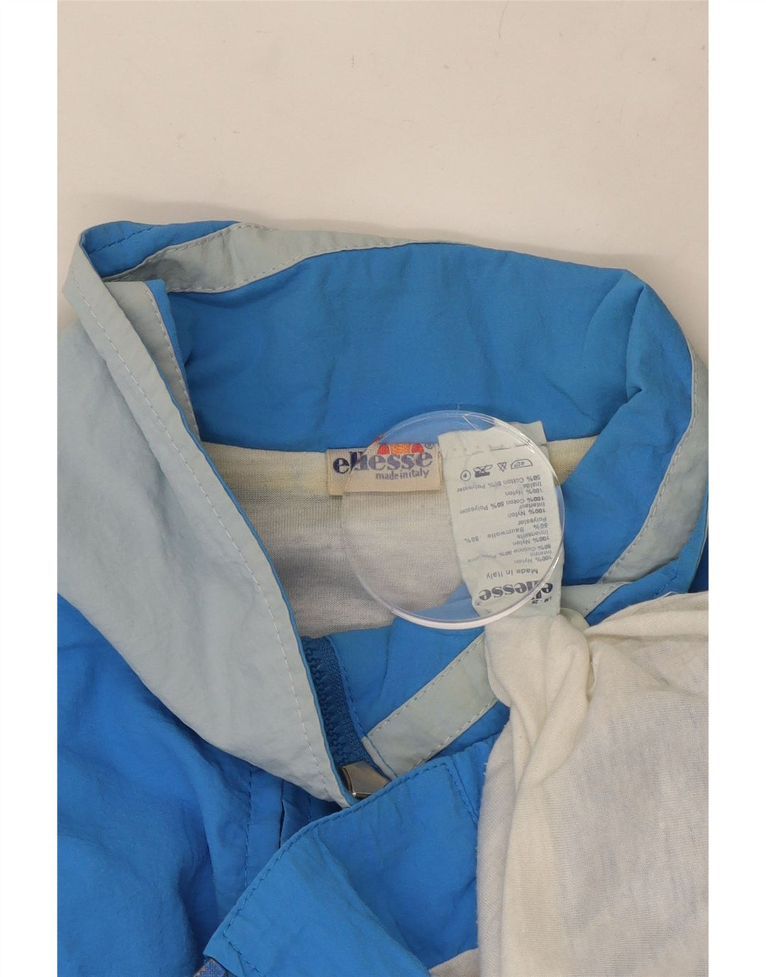 ELLESSE Mens Tracksuit Top Jacket XL Blue Colourblock Nylon