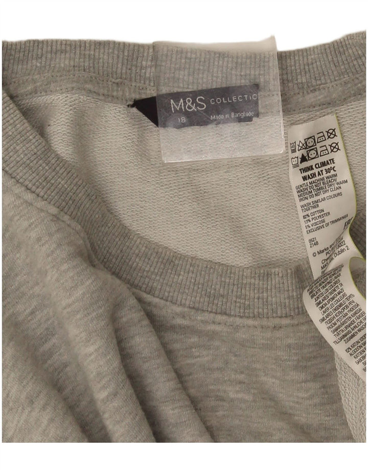 Marks & Spencer Womens Oversized Sweatshirt Jumper UK 18 XL Grey Flecked