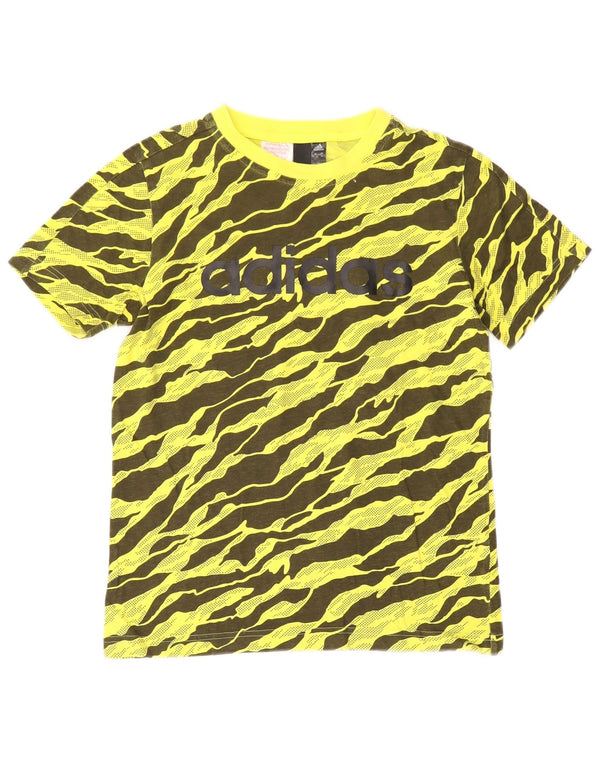 Adidas Boys T-Shirt Top 11-12 Years Yellow Animal Print
