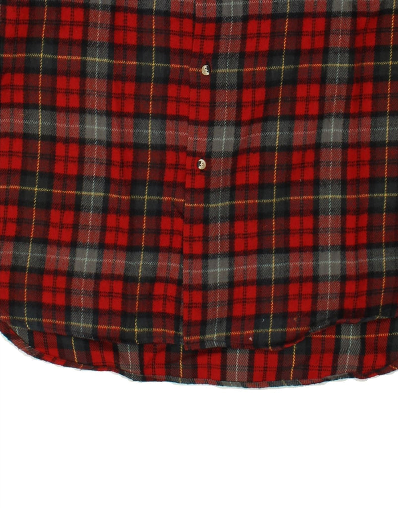 BRUGI Mens Flannel Shirt 2XL Red Plaid Acrylic Vintage Brugi and Second-Hand Brugi from Messina Hembry 