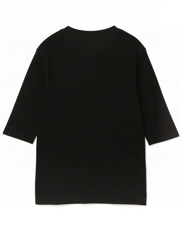Marks & Spencer Womens Top 3/4 Sleeve UK 14 Large Black Viscose
