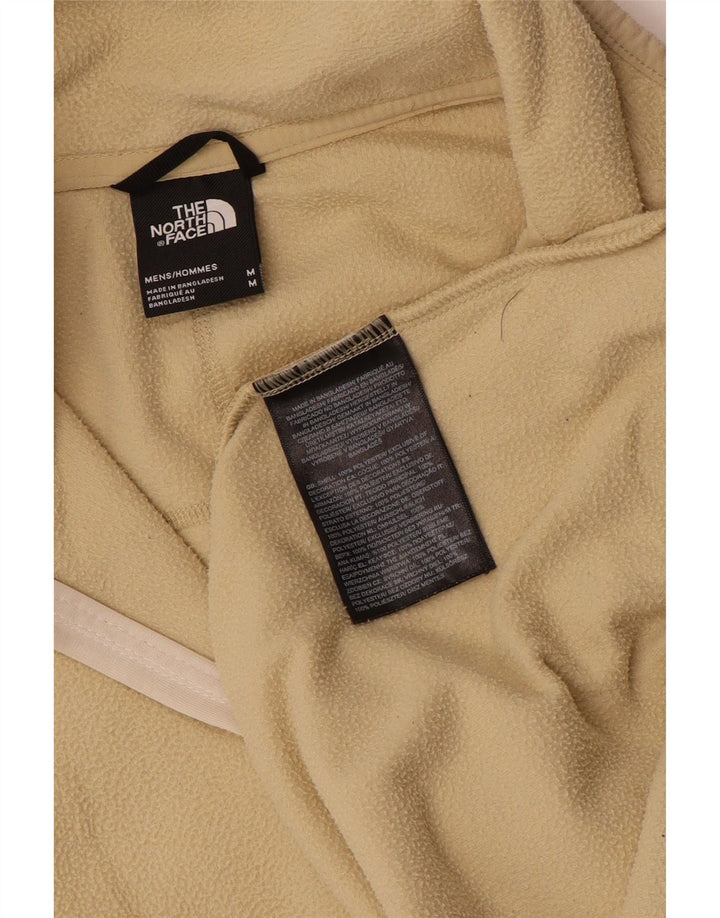 The North Face Mens Zip Neck Fleece Jumper Medium Beige Polyester