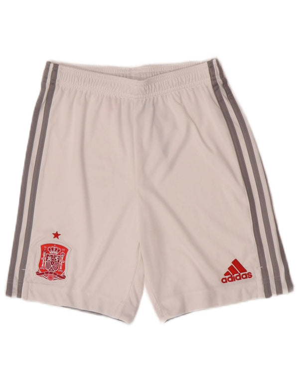 Adidas Boys Aeroready Graphic Sport Shorts 13-14 Years White Polyester