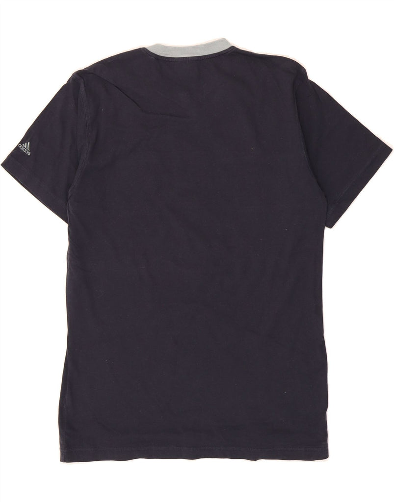 ADIDAS Boys Graphic T-Shirt Top 15-16 Years Navy Blue Colourblock Cotton Vintage Adidas and Second-Hand Adidas from Messina Hembry 