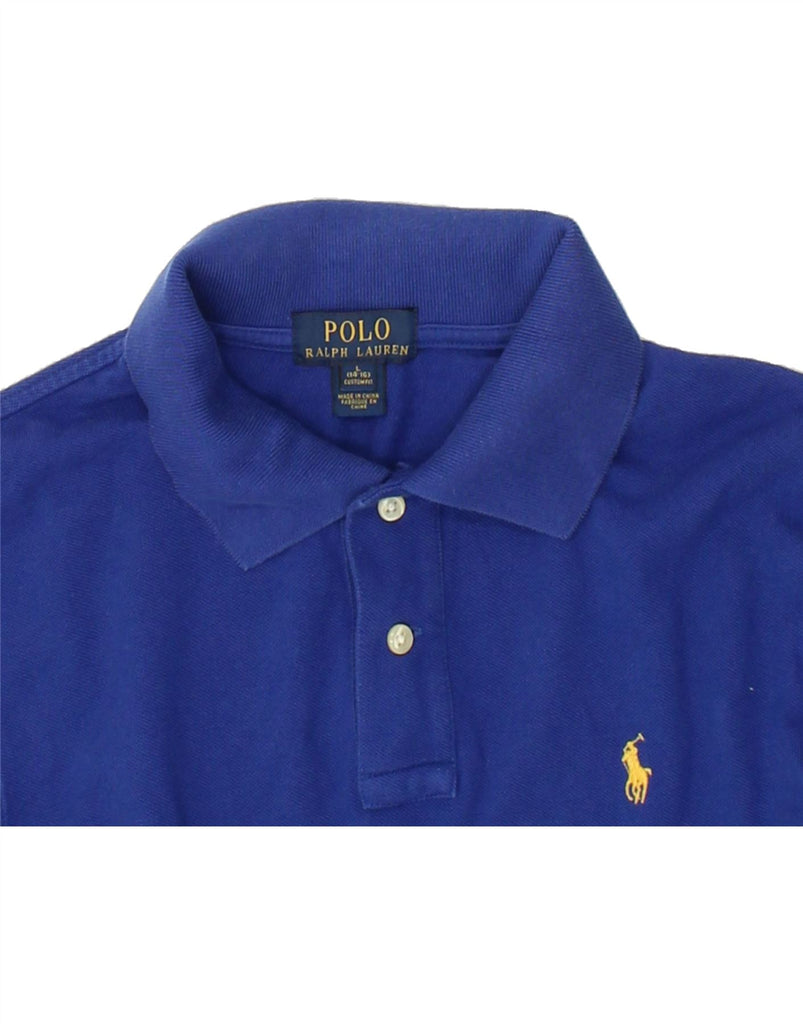 POLO RALPH LAUREN Boys Long Sleeve Polo Shirt 14-15 Years Large Blue | Vintage Polo Ralph Lauren | Thrift | Second-Hand Polo Ralph Lauren | Used Clothing | Messina Hembry 