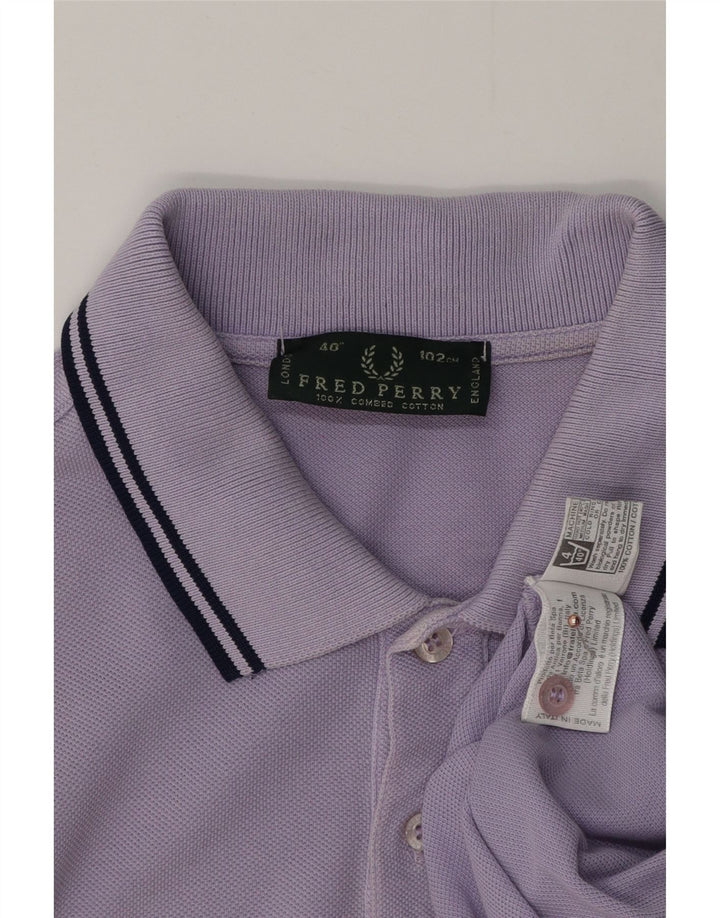 FRED PERRY Mens Polo Shirt Small Purple Cotton