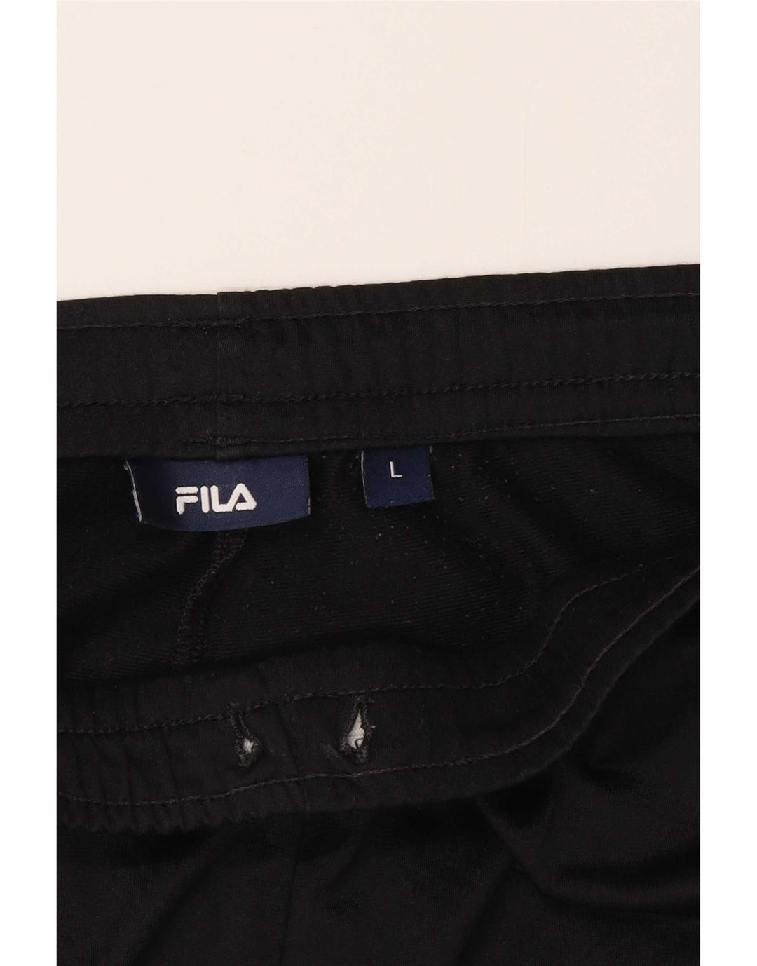 Fila Mens Tracksuit Trousers Large Black Colourblock Polyester