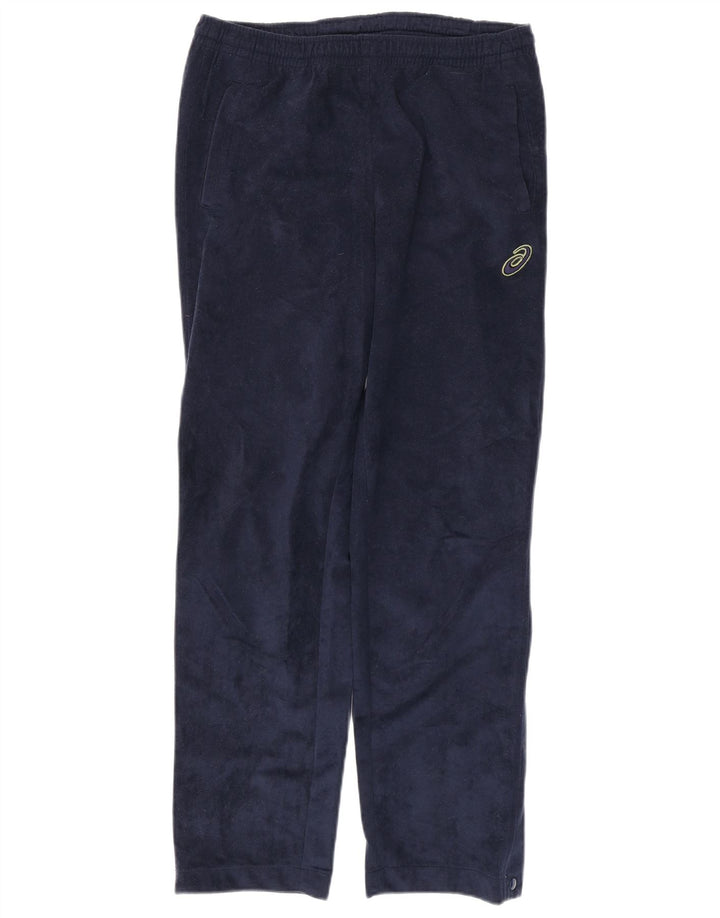 ASICS Mens Velour Tracksuit Trousers Small  Navy Blue