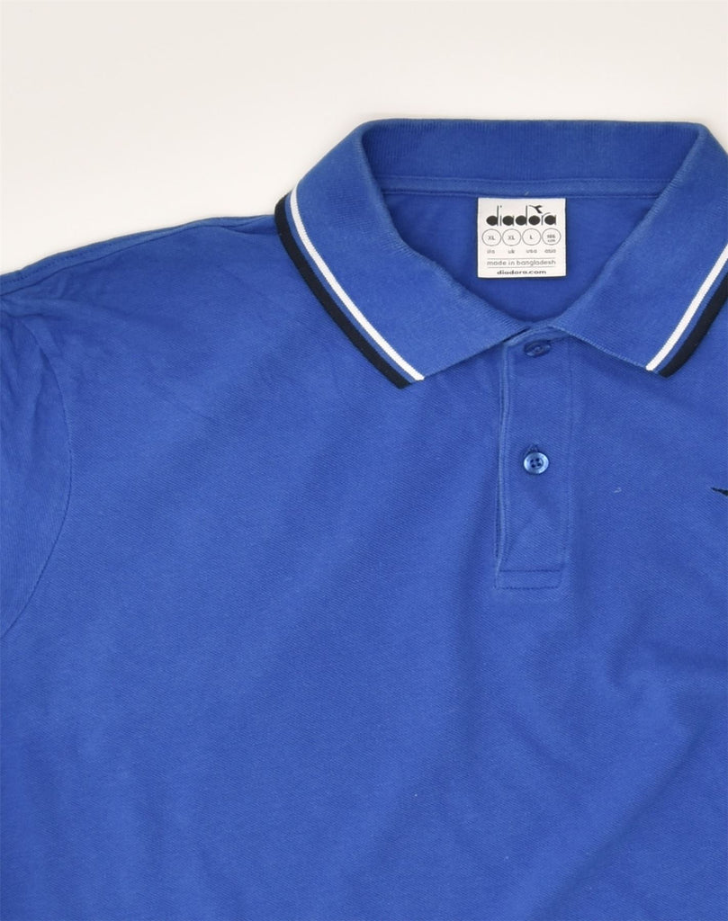 DIADORA Mens Polo Shirt XL Blue Cotton | Vintage Diadora | Thrift | Second-Hand Diadora | Used Clothing | Messina Hembry 