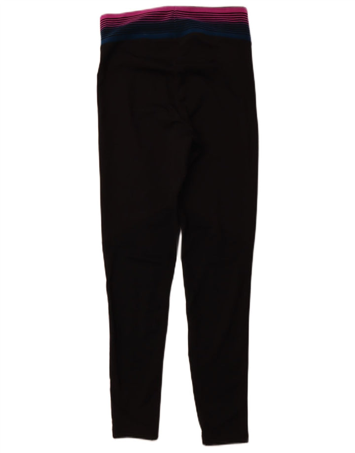 NIKE Womens Graphic Leggings UK 12 Medium  Black Polyester