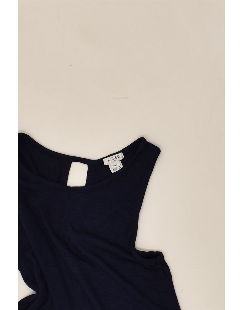 J. CREW Womens Sleeveless Blouse Top UK 2 2XS Navy Blue Viscose | Vintage J. Crew | Thrift | Second-Hand J. Crew | Used Clothing | Messina Hembry 