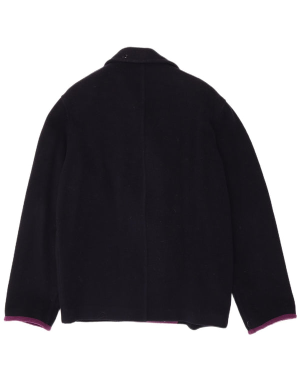 Ferre Womens Pea Coat UK 14 Large Navy Blue