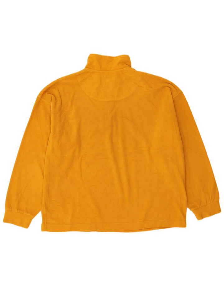 Think Pink Mens Zip Neck Fleece Jumper Large Yellow