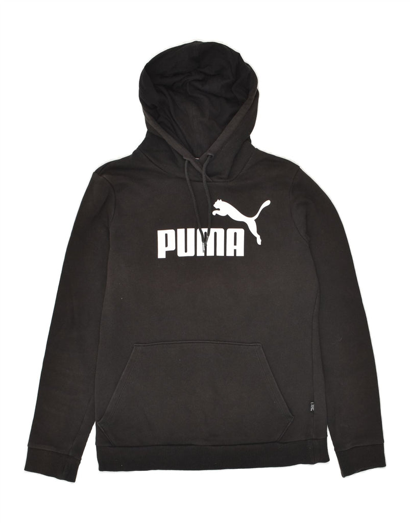 PUMA Womens Graphic Hoodie Jumper UK 10 Small Black Cotton Vintage Puma and Second-Hand Puma from Messina Hembry 