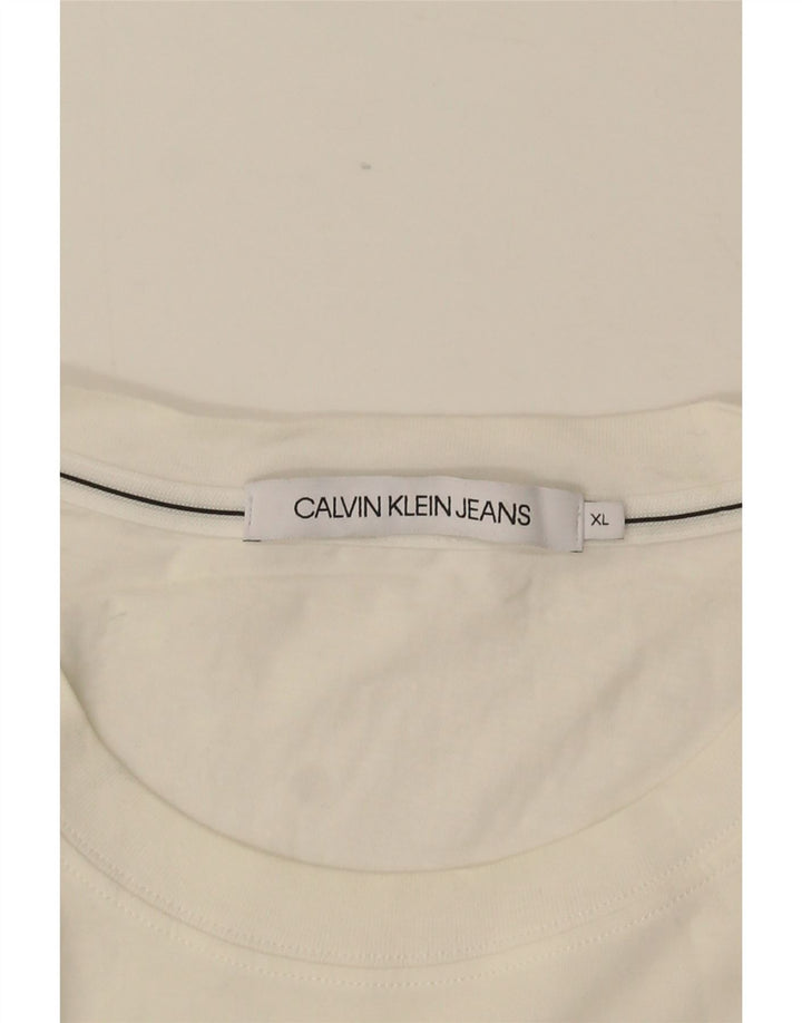 Calvin Klein Jeans Mens Graphic T-Shirt Top XL White