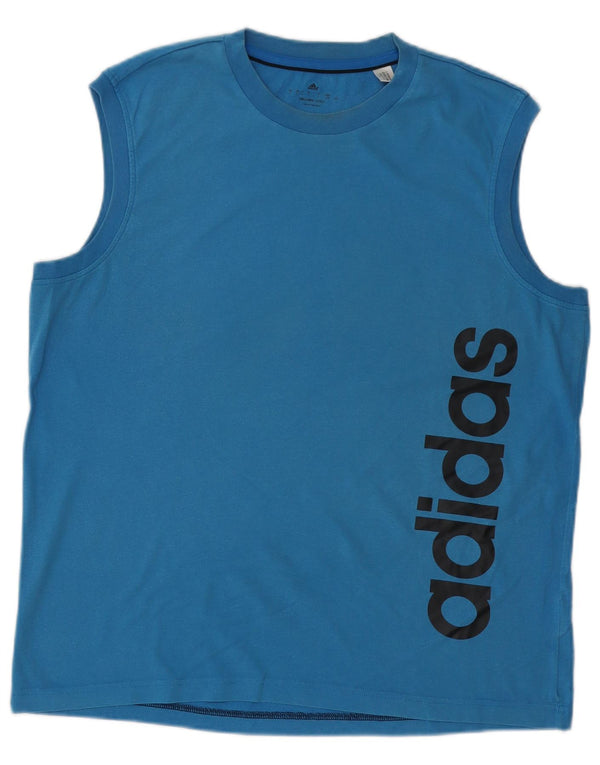 Adidas Mens Climalite Graphic Vest Top Large Blue