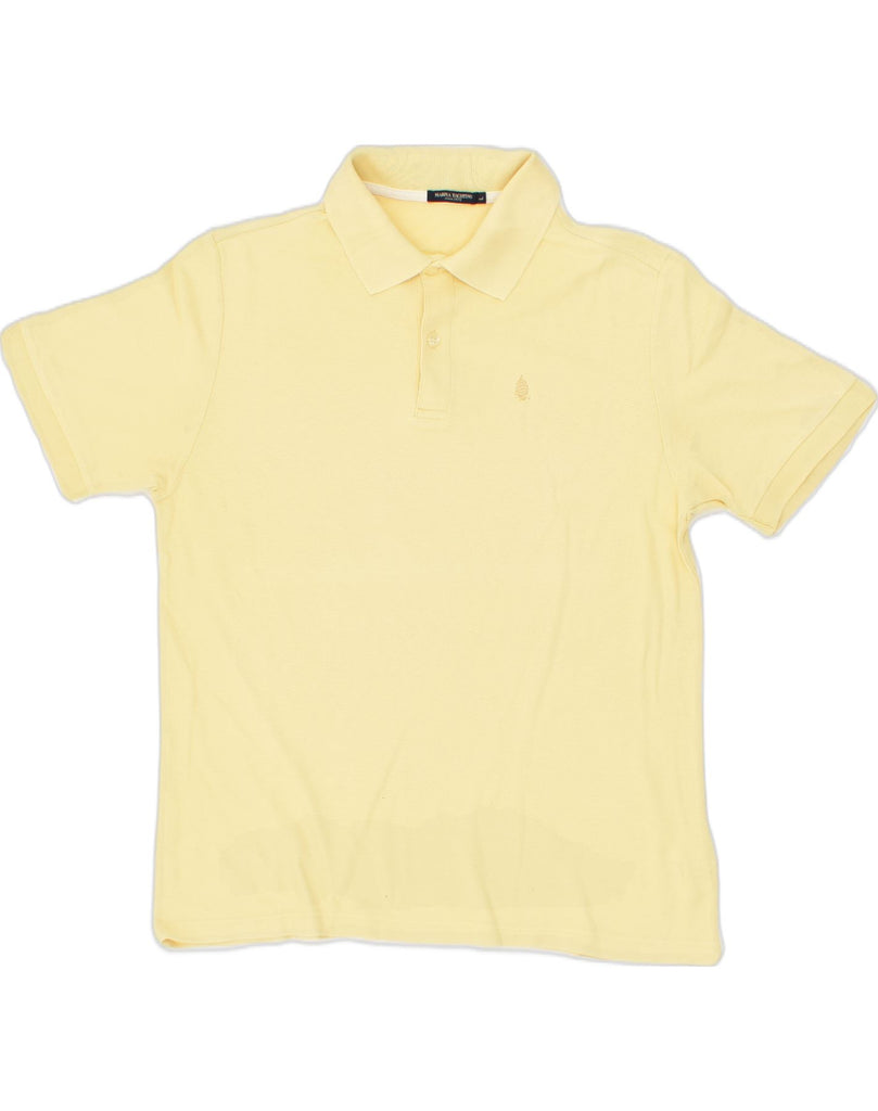 MARINA YACHTING Mens Polo Shirt Large Yellow Cotton | Vintage Marina Yachting | Thrift | Second-Hand Marina Yachting | Used Clothing | Messina Hembry 