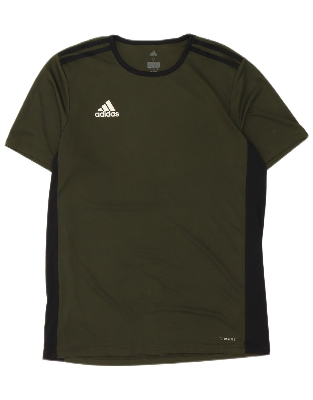 Adidas Mens Climalite T-Shirt Top Medium Green Colourblock Polyester