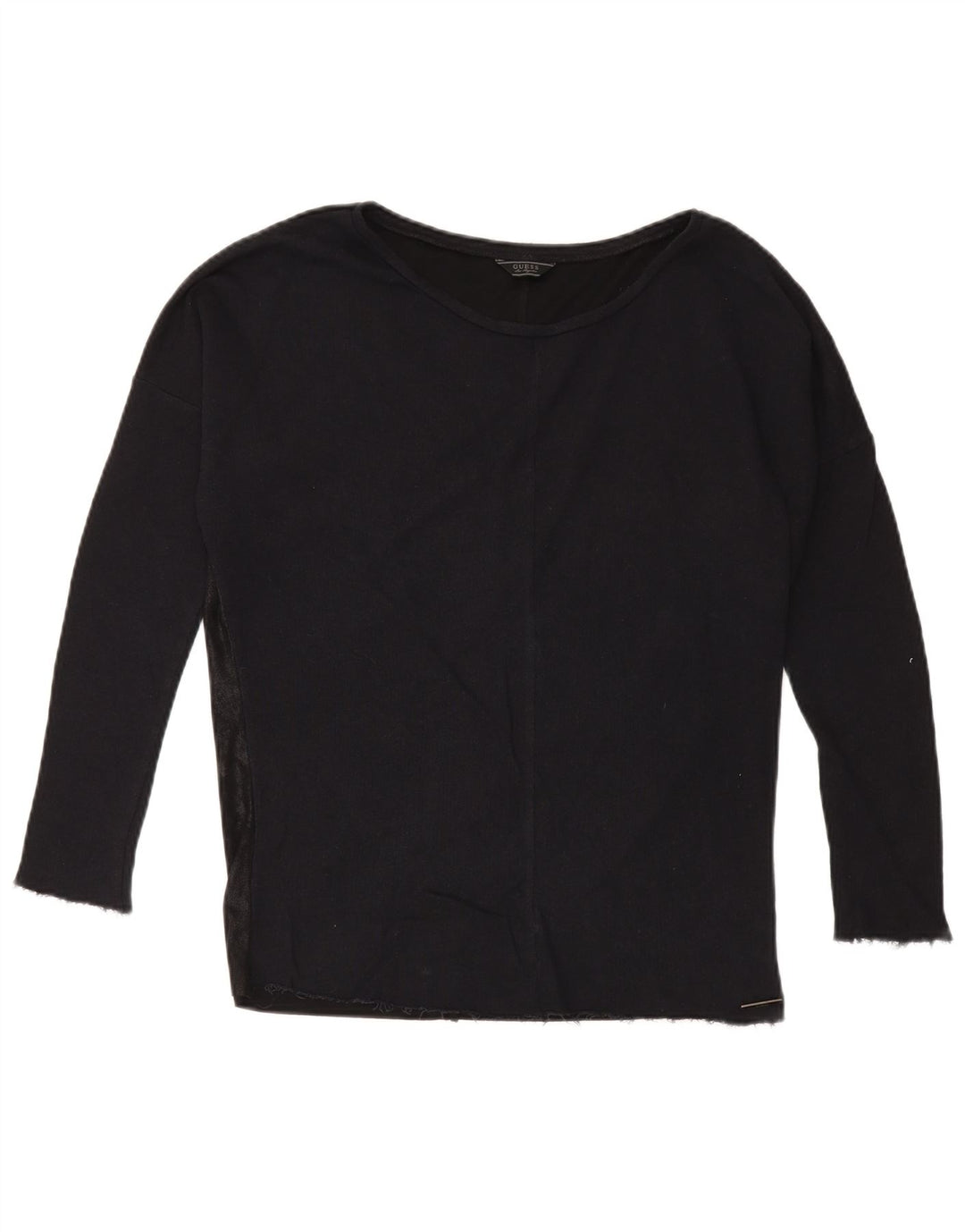 Guess Womens Oversized Top Long Sleeve UK 10 Small Black