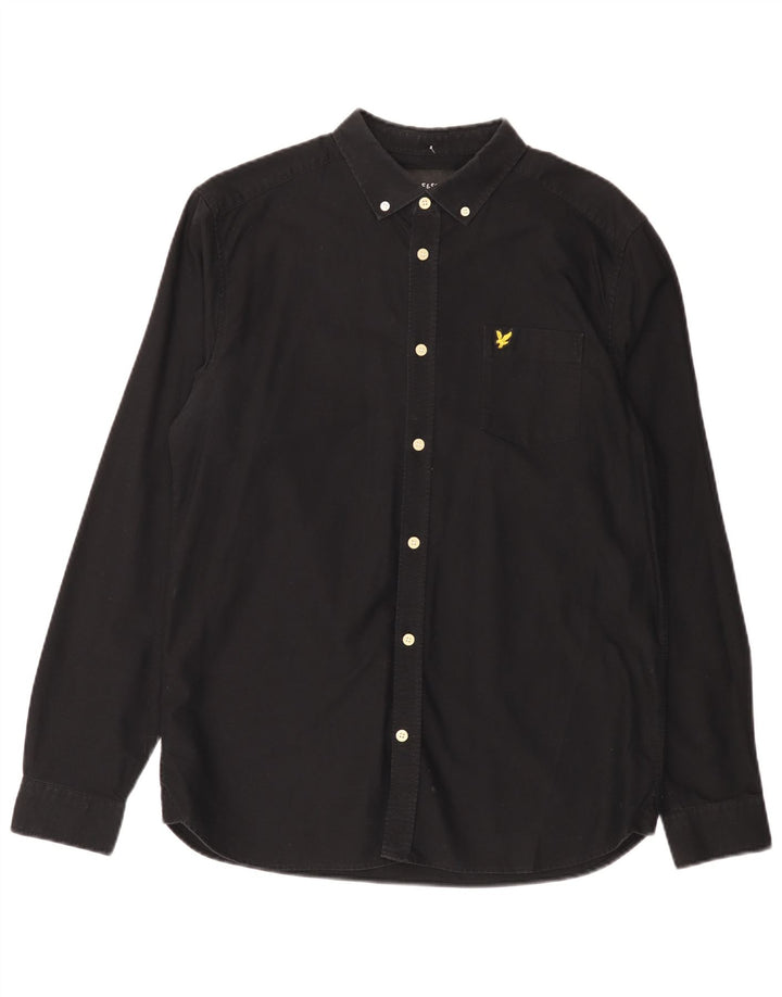 Lyle & Scott Mens Shirt Large Black Cotton
