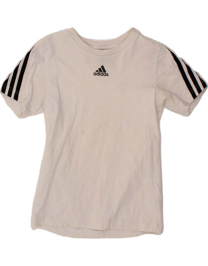 ADIDAS Boys T-Shirt Top 9-10 Years White Cotton Vintage Adidas and Second-Hand Adidas from Messina Hembry 