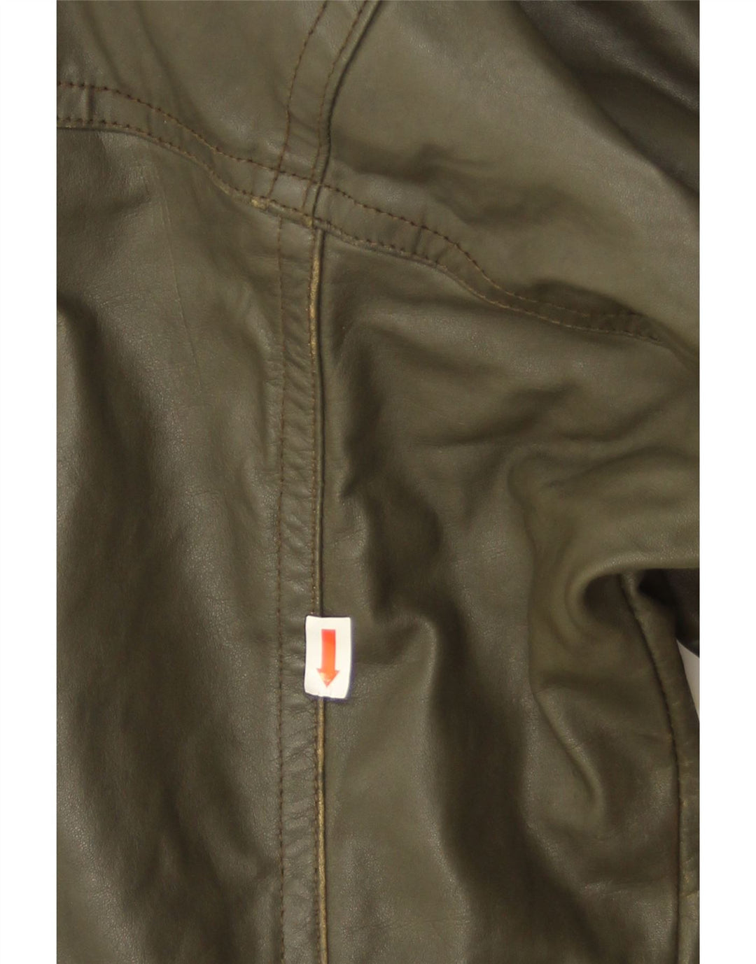 Vintage Mens Leather Jacket IT 50 Large Khaki Leather