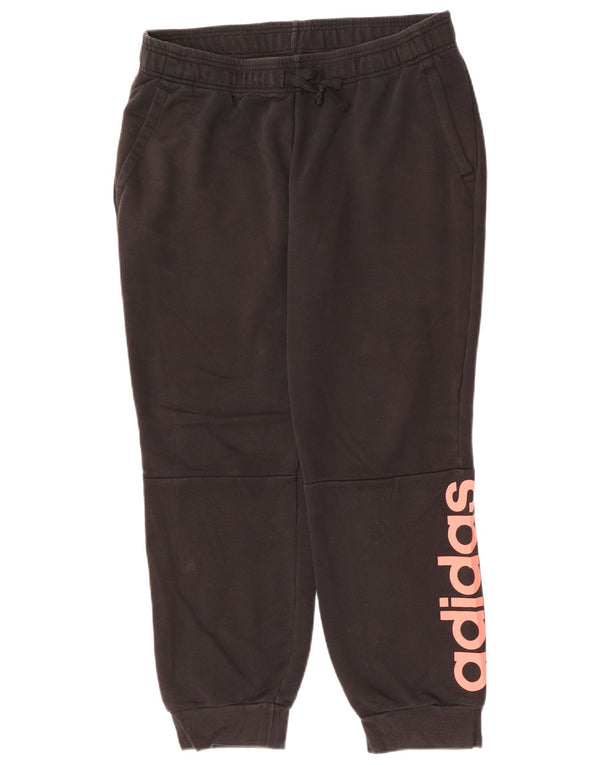 ADIDAS Womens Graphic Tracksuit Trousers Joggers UK 20/22 XL  Black Cotton