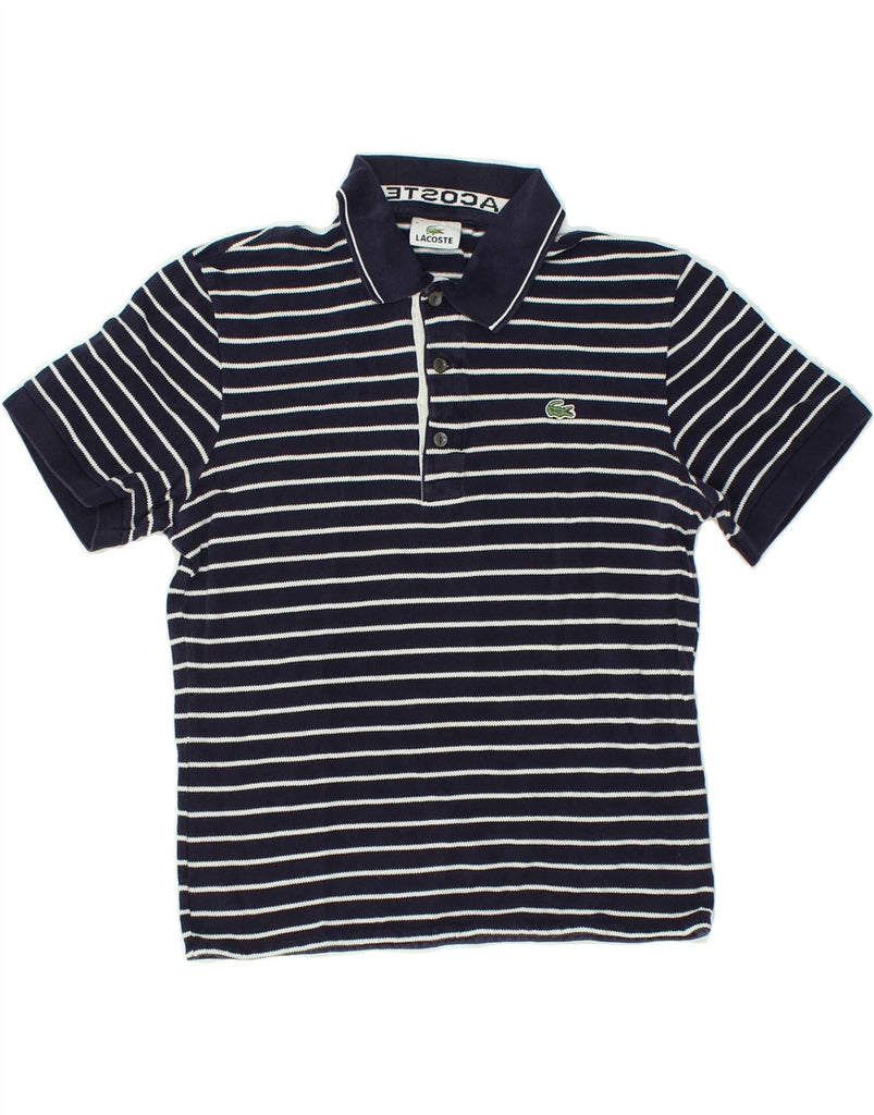 LACOSTE Mens Polo Shirt Size 3 Small Navy Blue Striped | Vintage Lacoste | Thrift | Second-Hand Lacoste | Used Clothing | Messina Hembry 