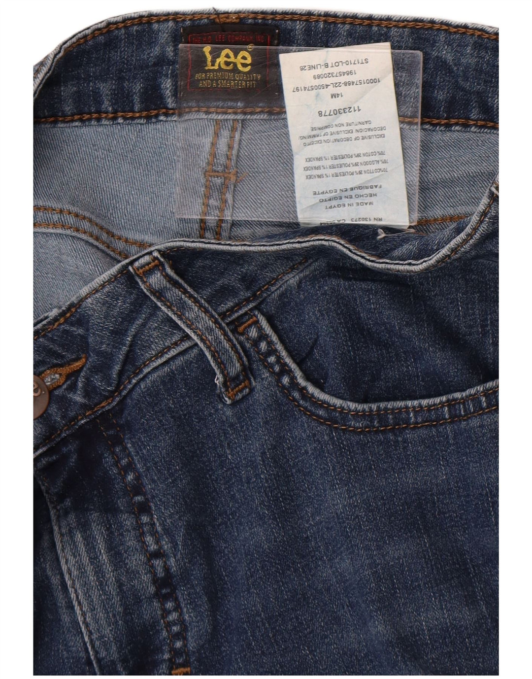 Lee Womens High Rise Capri Jeans US 14 XL W34 L22 Blue Polyester