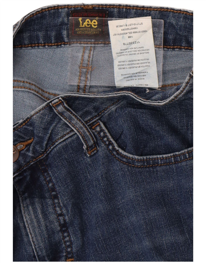 Lee Womens High Rise Capri Jeans US 14 XL W34 L22 Blue Polyester