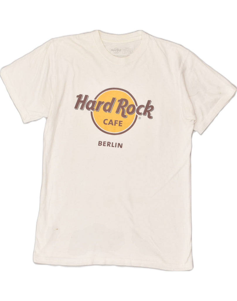 HARD ROCK CAFE Mens Berlin Graphic T-Shirt Top Medium White Cotton | Vintage Hard Rock Cafe | Thrift | Second-Hand Hard Rock Cafe | Used Clothing | Messina Hembry 