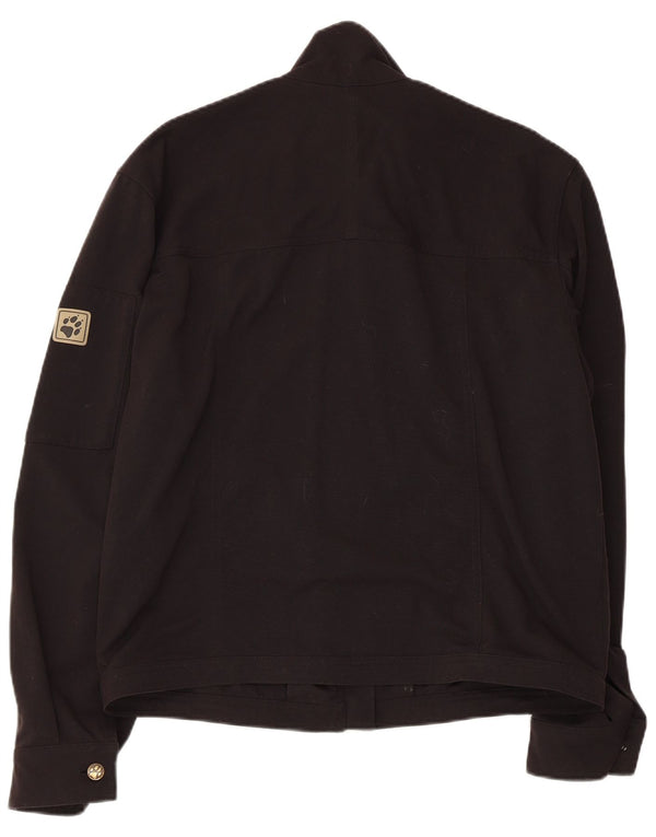 JACK WOLFSKIN Mens Rain Jacket UK 36/38 Medium Black Polyamide