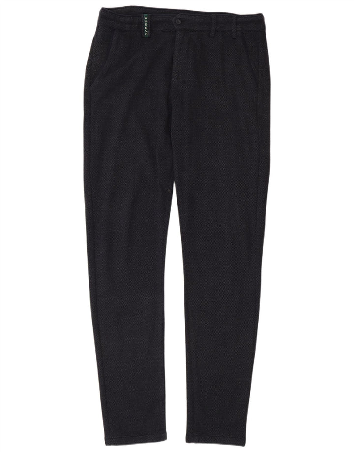 Chervo Mens Slim Chino Trousers IT 50 Large W32 L34 Navy Blue Cotton