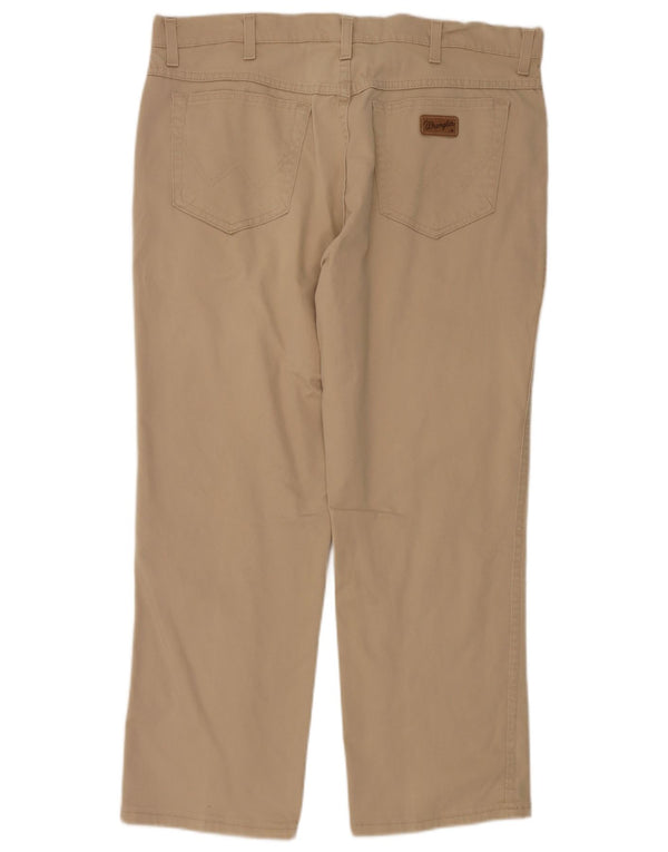 Wrangler Mens Straight Casual Trousers W38 L28 Beige