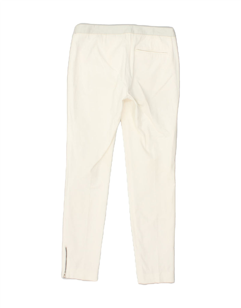 TRUSSARDI Womens Slim Casual Trousers IT 40 Small W26 L29  White Cotton | Vintage Trussardi | Thrift | Second-Hand Trussardi | Used Clothing | Messina Hembry 