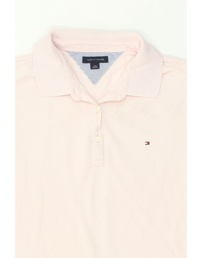 TOMMY HILFIGER Womens Polo Shirt UK 14 Large Pink Cotton | Vintage Tommy Hilfiger | Thrift | Second-Hand Tommy Hilfiger | Used Clothing | Messina Hembry 