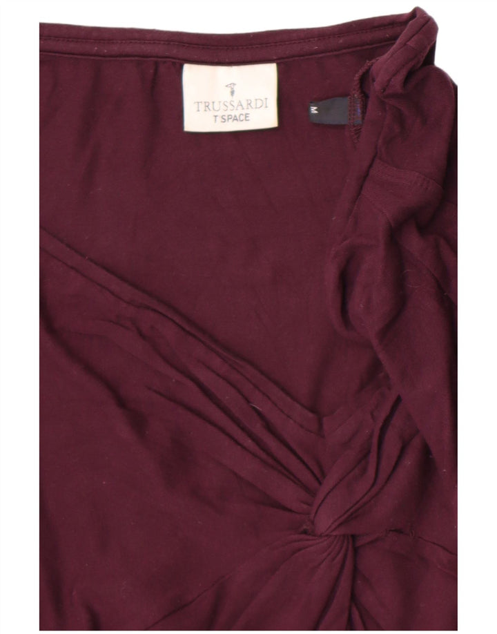 Trussardi Womens Top Long Sleeve UK 12 Medium Purple Viscose