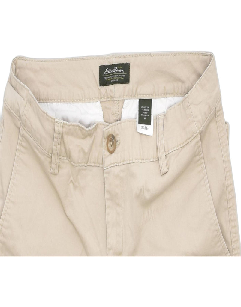 EDDIE BAUER Womens Capri Trousers US 10 Large W33 L22 Beige Cotton | Vintage | Thrift | Second-Hand | Used Clothing | Messina Hembry 