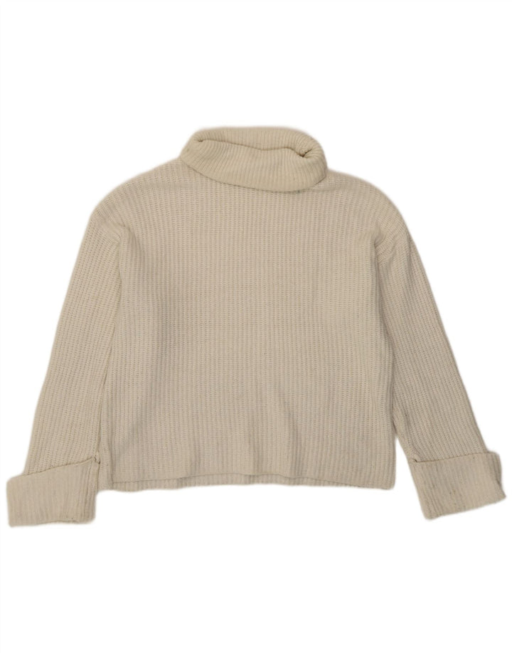 Marks & Spencer Mens Roll Neck Jumper Sweater Small Off White Polyamide