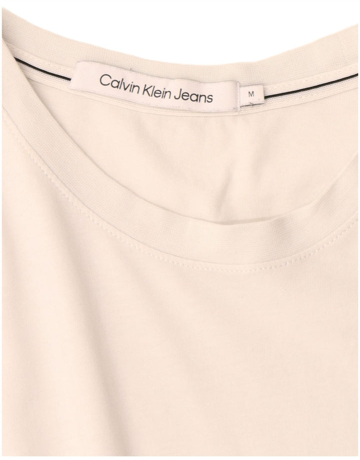 Calvin Klein Jeans Mens T-Shirt Top Medium White Cotton