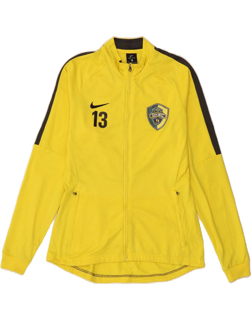 NIKE Womens Dri Fit Tracksuit Top Jacket UK 14 Medium Yellow Colourblock Vintage Nike and Second-Hand Nike from Messina Hembry 
