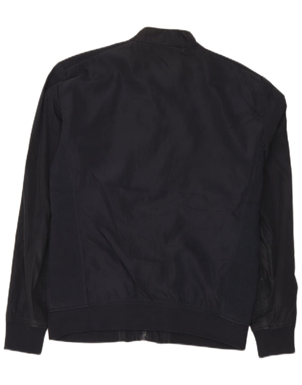 Zara Mens Bomber Jacket UK 42 XL Navy Blue Polyester