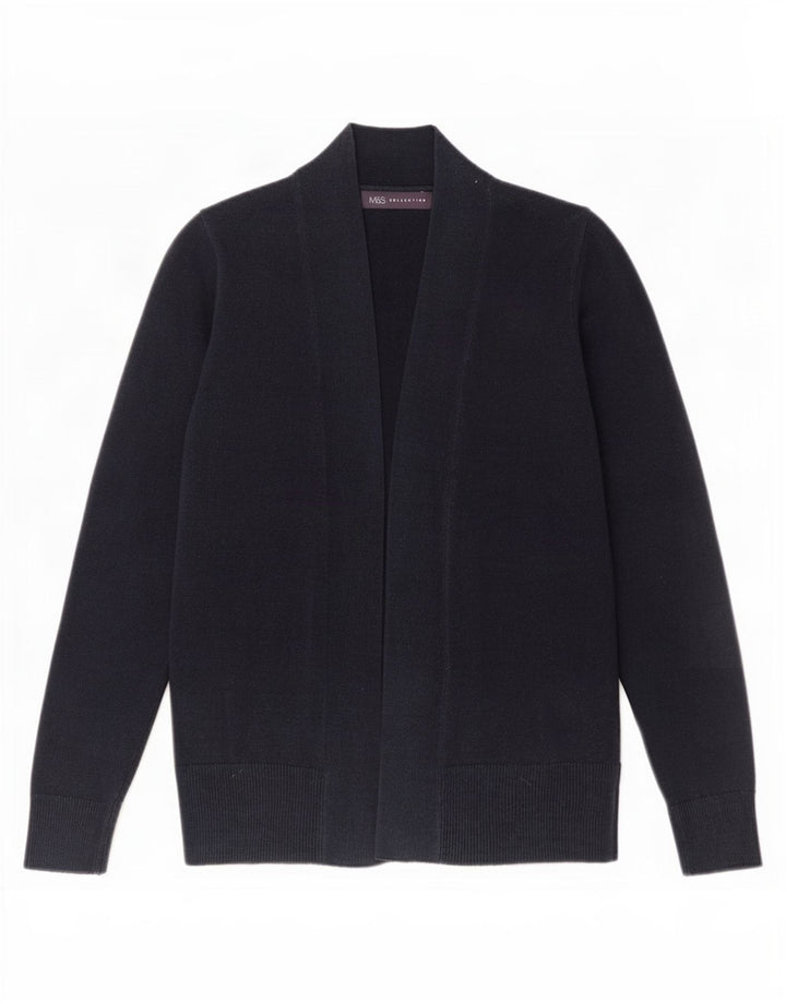 Marks & Spencer Womens Oversized Cardigan Sweater UK 10 Small Navy Blue